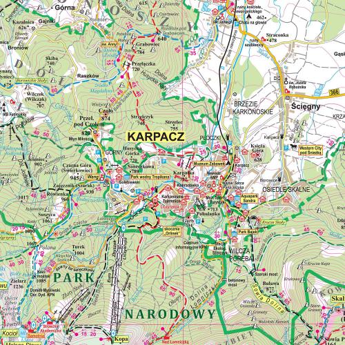 Karkonosze mapa ścienna turystyczna - tapeta, EkoGraf