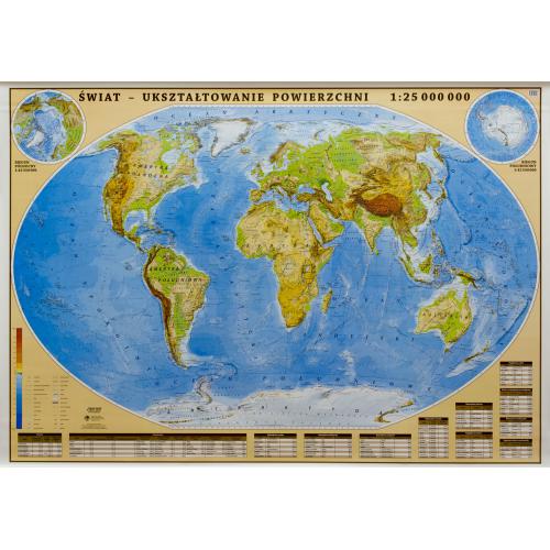 Świat polityczny mapa ścienna - naklejka 1:25 000 000, 140x100 cm