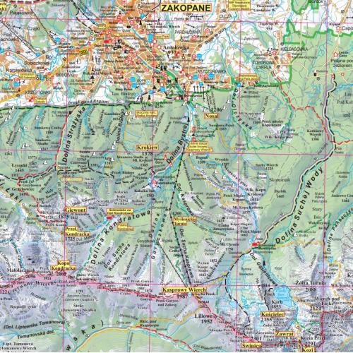 Tatry polskie i słowackie mapa ścienna 1:50 000, 100x70 cm, ArtGlob