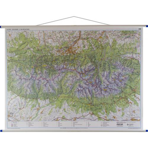 Tatry polskie i słowackie mapa ścienna fizyczna 1:35 000, 145x110 cm, EkoGraf