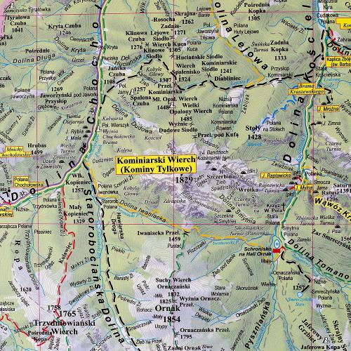 Tatry polskie i słowackie mapa ścienna fizyczna 1:35 000, 145x110 cm