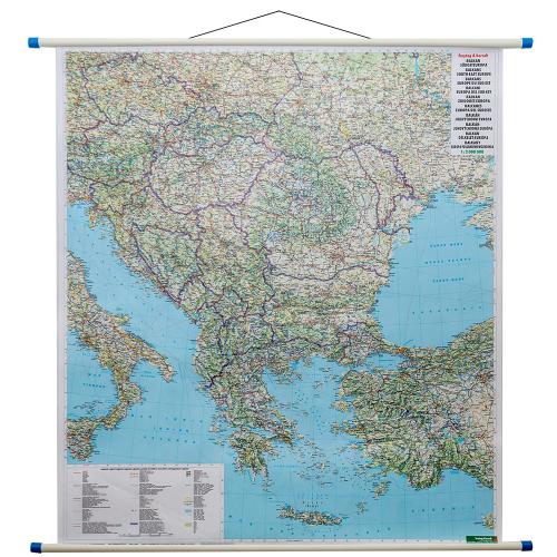 Bałkany, Europa Południowa mapa ścienna 1:2 000 000, 86x97 cm, Freytag&Berndt