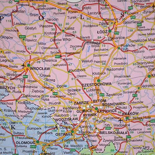 Europa. Mapa administracyjno-drogowa 1:3 500 000, 125x90 cm