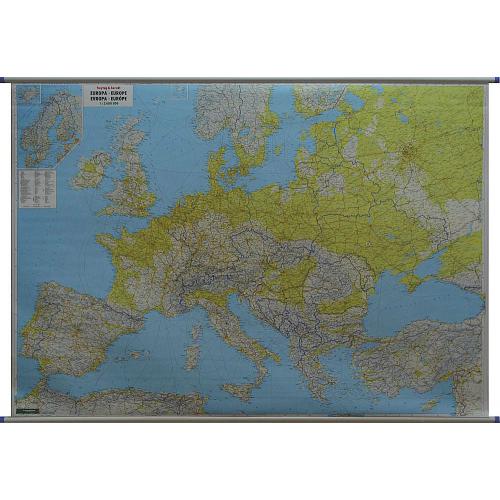 Europa. Mapa fizyczna 1:2 600 000, 169x121 cm