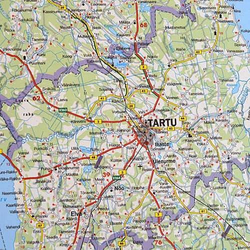 Kraje Bałtyckie. Mapa drogowa 1:400 000