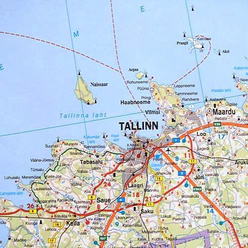 Kraje Bałtyckie. Mapa drogowa 1:400 000