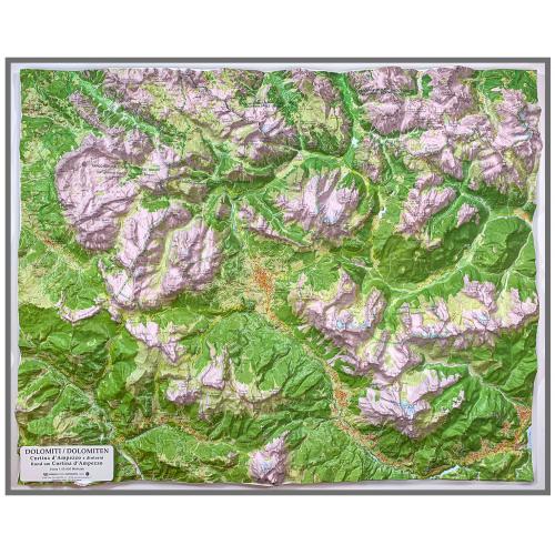 Cortina d'Ampezzo mapa ścienna plastyczna, 3D 1:50 000, 83x67 cm