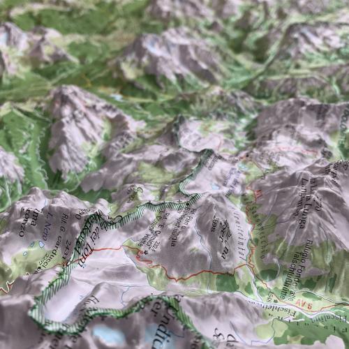 Cortina d'Ampezzo mapa ścienna plastyczna, 3D 1:50 000, 83x67 cm