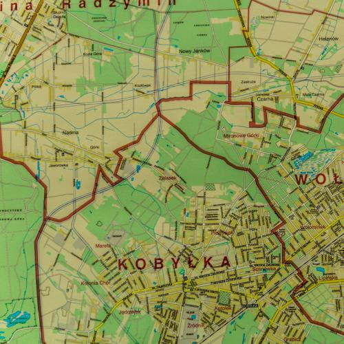 Aglomeracja warszawska. Mapa administracyjna 1:25 000, 217x192 cm, Jokart