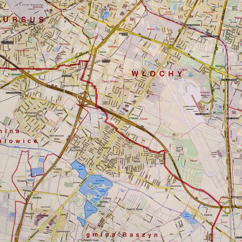 Warszawa. Mapa drogowa 1:22 500, 133x139 cm, Jokart