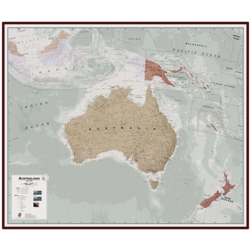 Australazja. Mapa ścienna polityczna 1:7 000 000, 121,5x101,5 cm, SwiatMap.pl