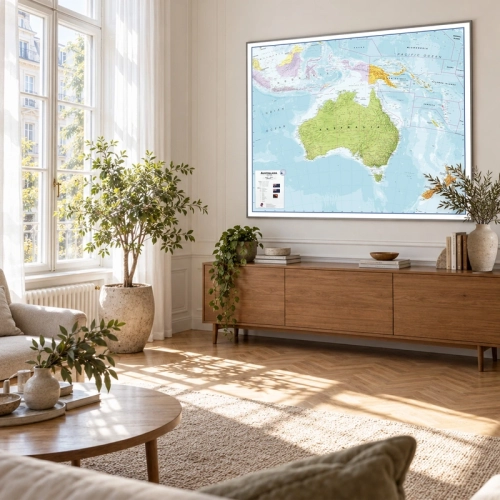 /AI/ Aranż - Australia. Mapa ścienna 1:7 000 000, 120x100 cm, salon, SwiatMap.pl