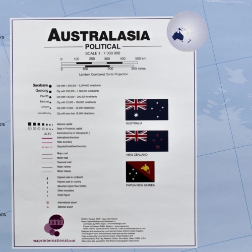 Australia. Mapa ścienna 1:7 000 000, 120x100 cm, legenda, SwiatMap.pl