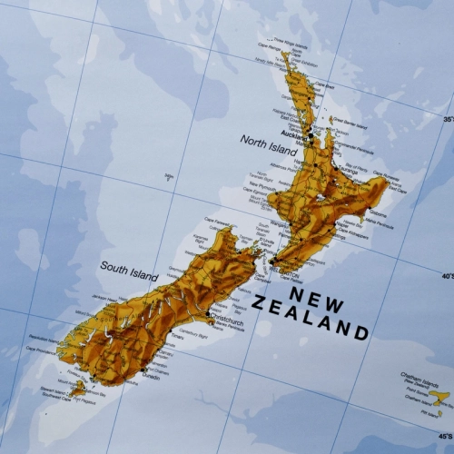 Australia. Mapa ścienna 1:7 000 000, 120x100 cm, zbliżenie Nowa Zelandia, SwiatMap.pl