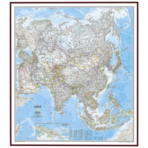 Azja Classic. Mapa ścienna polityczna 1:13 812 000, 97×84 cm, rama drewniana, SwiatMap.pl