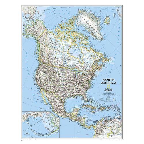 Ameryka Północna Classic. Mapa ścienna  1:14 009 000, 77x61 cm