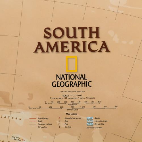 Ameryka Południowa executive mapa ścienna, 1:11 121 000, 61x77 cm, National Geographic