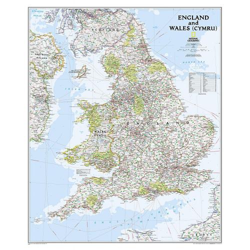 Anglia i Walia Classic. Mapa ścienna 1:868 420, 77x92 cm