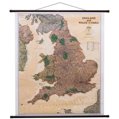 Anglia i Walia Executive. Mapa ścienna polityczna, 1:868 420, 77x92 cm, National Geographic