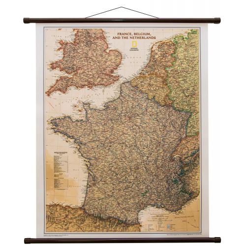 Francja Belgia Holandia Executive. Mapa ścienna polityczna 1:1 953 000, 59x77 cm, NG