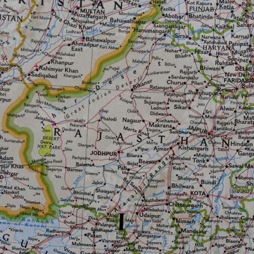 Indie Classic mapa ścienna 1:5 545 000, 59x77 cm