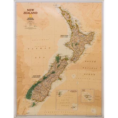 Nowa Zelandia Executive. Mapa ścienna, 1:2 300 000, 59x77 cm, National Geographic