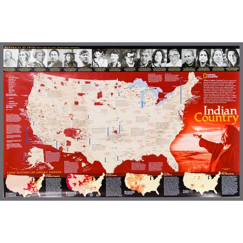 Terytorium Indiańskie mapa ścienna, 1:8 427 000, National Geographic