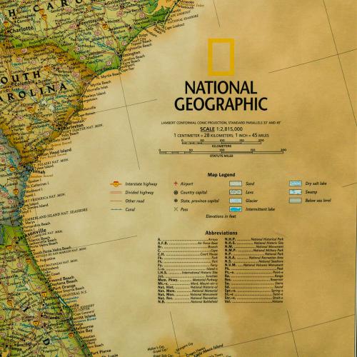 USA Executive mapa polityczna 1:2 815 000, National Geographic