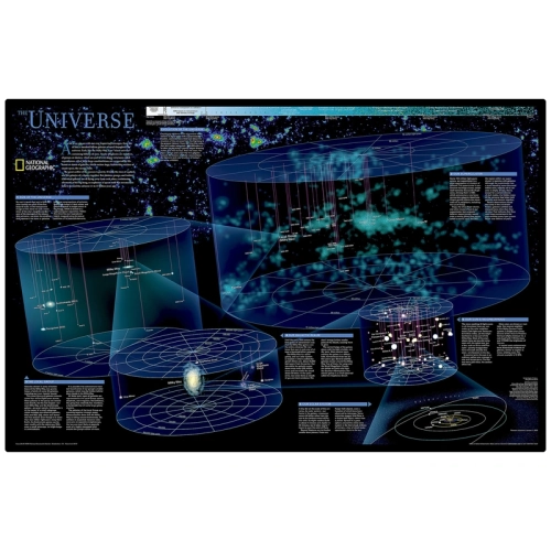 Wszechświat. Mapa ścienna astronomiczna, 78×55 cm, rama drewniana, SwiatMap.pl