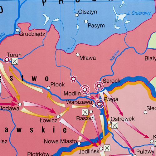 Księstwo Warszawskie/Powstanie listopadowe mapa ścienna, 1:1 000 000, 160x120 cm