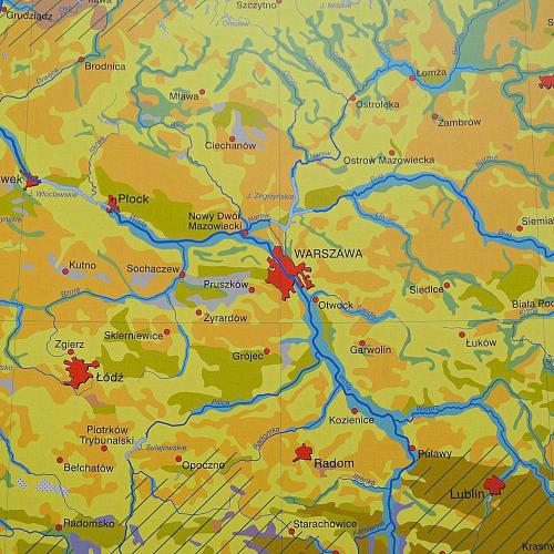 Polska - gleby mapa ścienna, 1:750 000, 160x120 cm