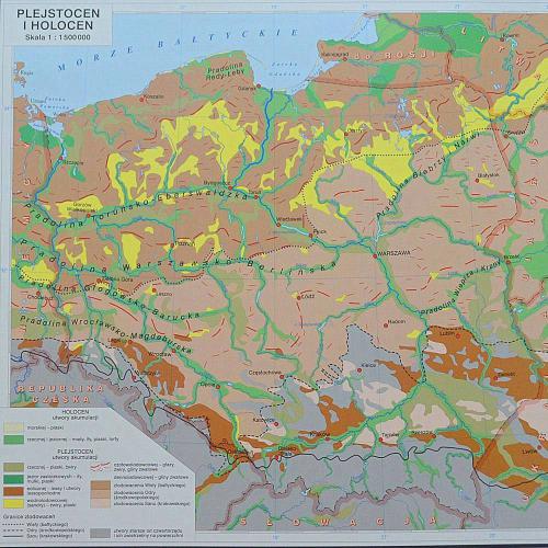 Polska - gleby mapa ścienna, 1:750 000, 160x120 cm