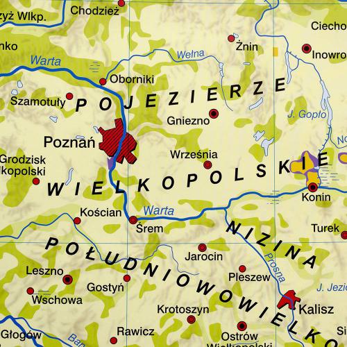 Polska ukształtowanie powierzchni i krajobrazy - mapa ścienna, dwustronna, Nowa Era