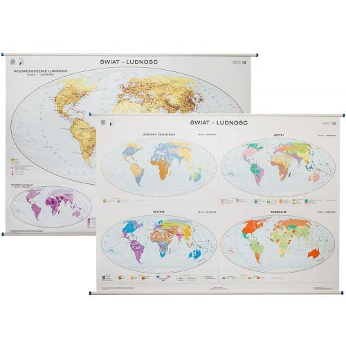 Świat - Ludność mapa ścienna, 1:24 000 000, 160x115 cm
