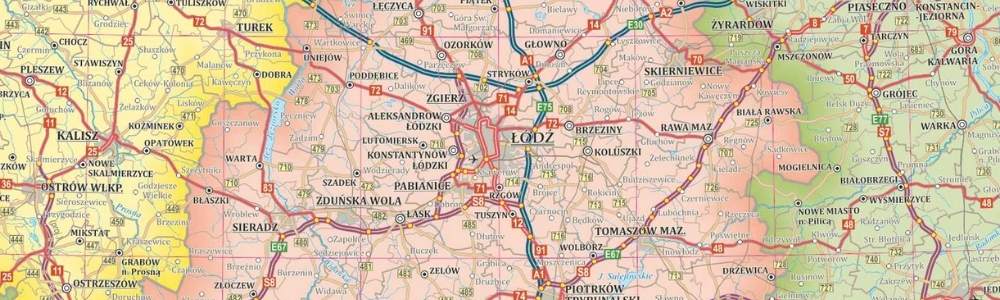 mapa okolic Łodzi