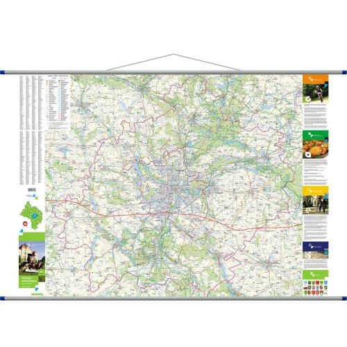 Powiat poznański mapa ścienna drogowo-turystyczna 1:60 000, 140x100 cm