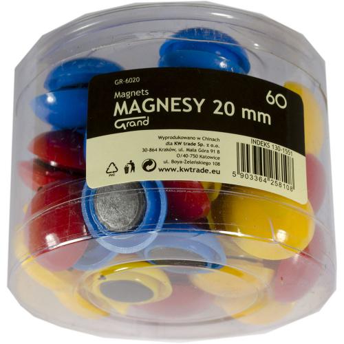 Znaczniki magnetyczne do map ściennych (kolorowe) 60szt