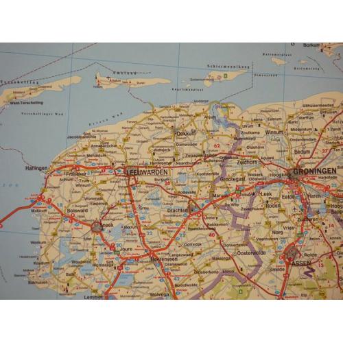 Benelux Belgia Holandia Luksemburg. Mapa drogowa 1:500 000, 87x105 cm
