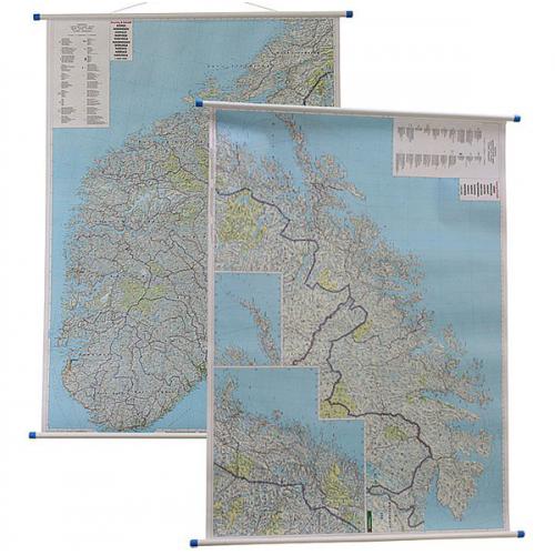 Norwegia. Mapa drogowa 1:600 000, 87x125 cm