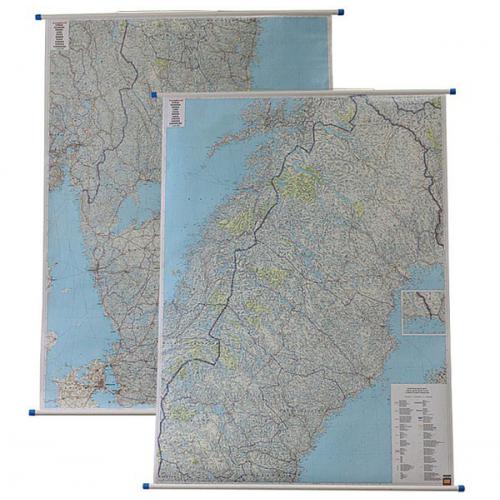 Szwecja. Mapa drogowa 1:600 000, 87x125 cm.