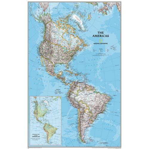 Ameryka południowa I północna Classic. Mapa ścienna 1:19 100 000, 61x92 cm