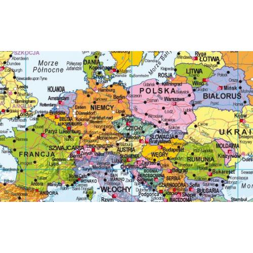 Świat mapa ścienna polityczna 1:20 000 000, 200x135 cm