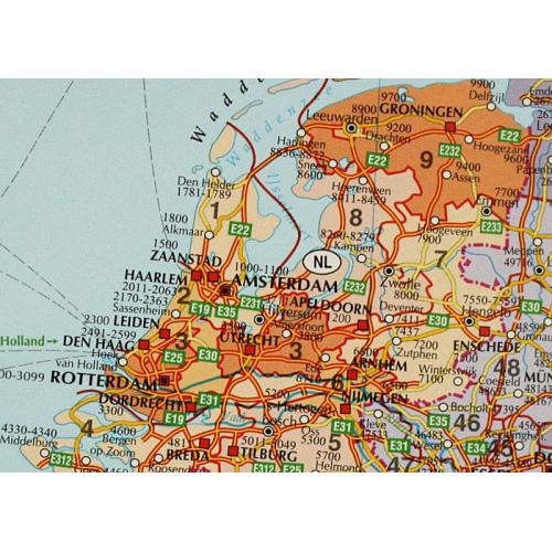 Europa. Mapa kody pocztowe 1:3 600 000, 136x88 cm