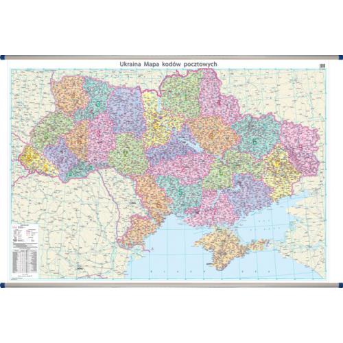 Ukraina. Mapa kody pocztowe 1:1 000 000, 140x100 cm