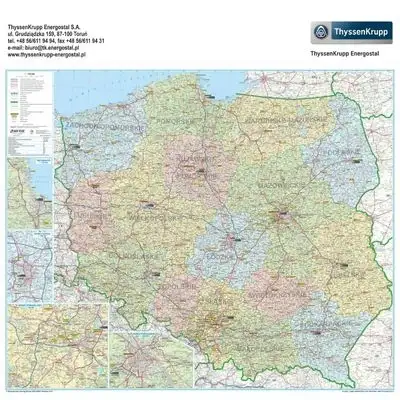 Mapa ścienna z reklamą dla firmy ubezpieczeniowej