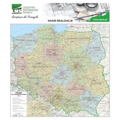 Mapa ścienna dla jednostki administracji publicznej