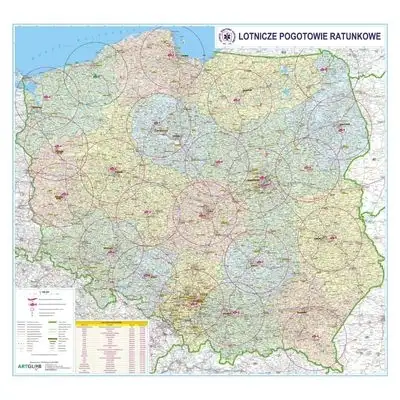 Mapa Polski z obszarami działania firmy i danymi kontaktowymi