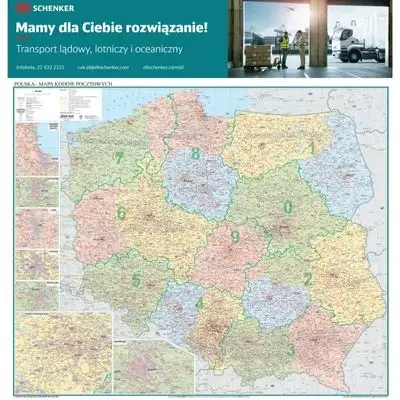 Mapa ścienna dla urzędu z podziałem na powiaty i gminy