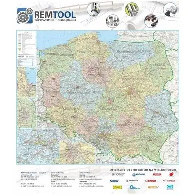 Mapa ścienna z reklamą na zamówienie — wykończenie pinboard