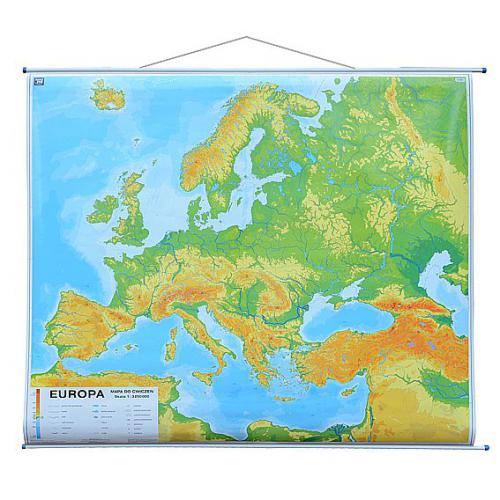 Europa mapa ścienna fizyczna - dwustronna, Nowa Era